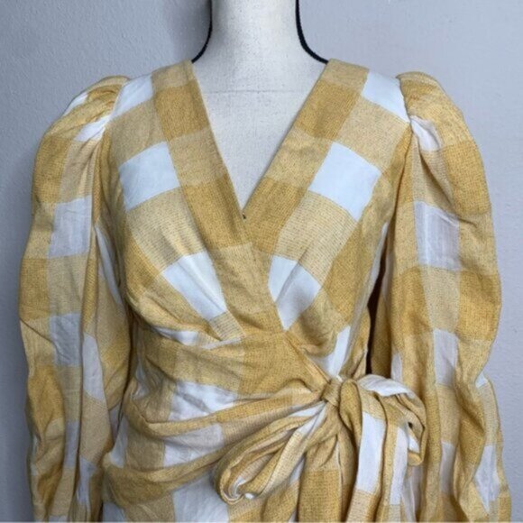 Acler Sutherland Checkered Wrap Mini Dress - Picture 11 of 16